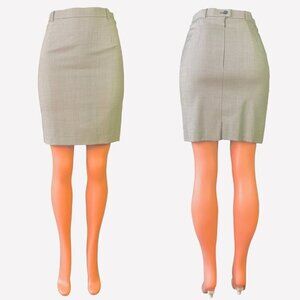 ESCADA HOUNDSTOOTH BLACK DESIGNER SKIRT OFFICE SUMMER WOOL MINI  SKIRT 36 EUC